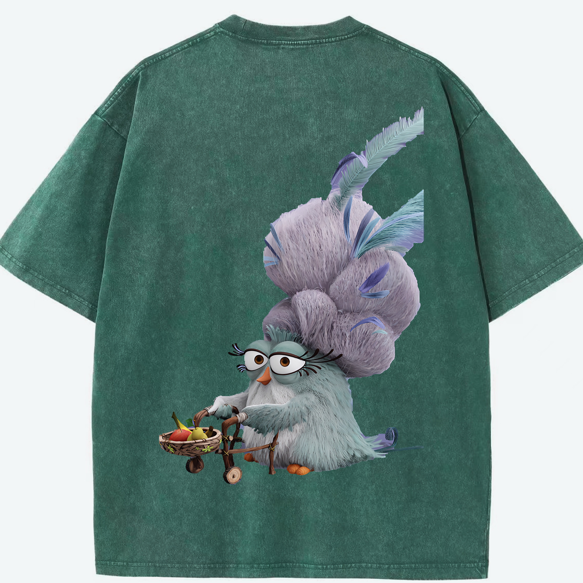 （画像用） Angry Birds アングリーバード 綿100% ヴィンテージ風 半袖Tシャツ（背面プリント）